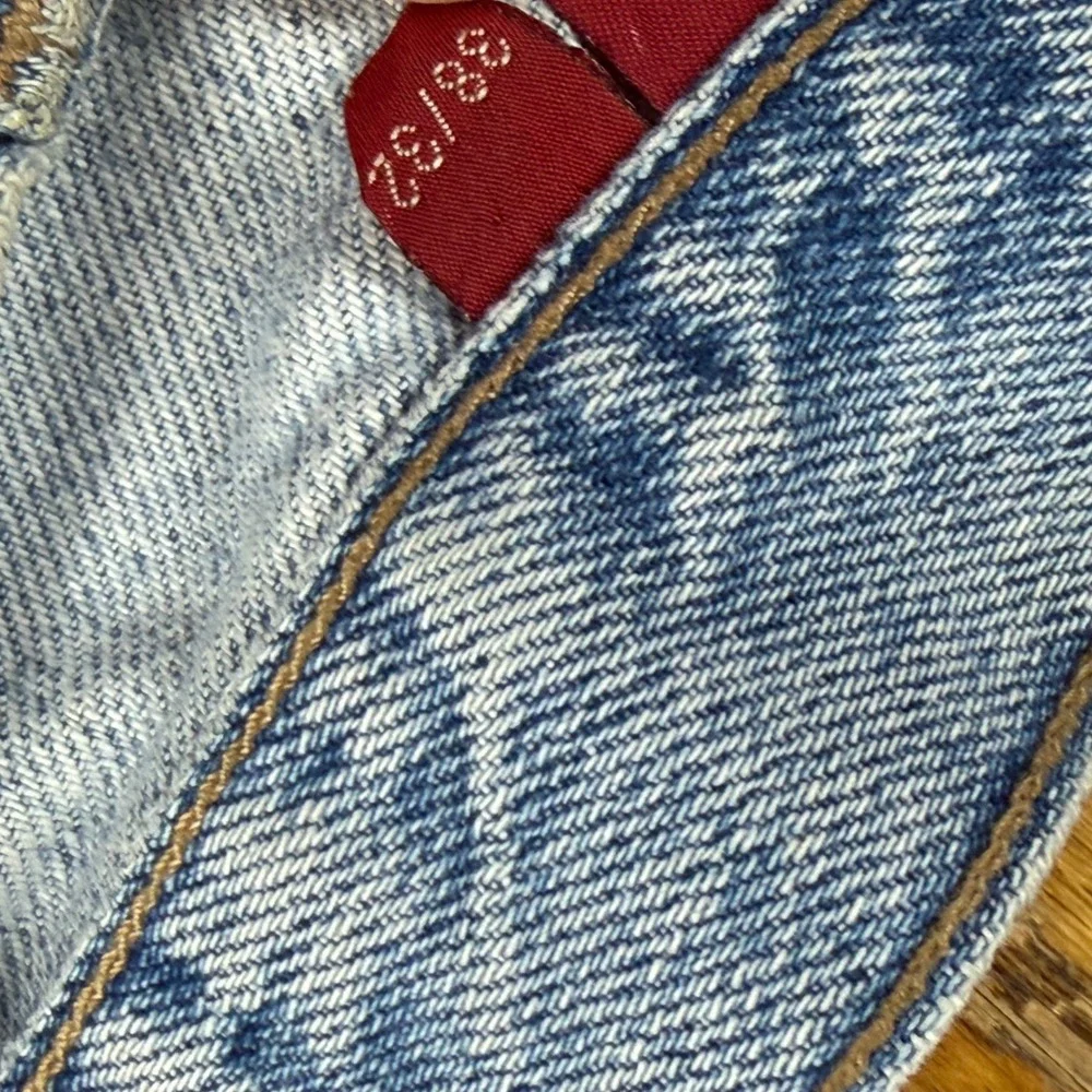 Banana Republic Denim Mens 38x32 Light Wash Straight Leg Jeans USA Made Vintage